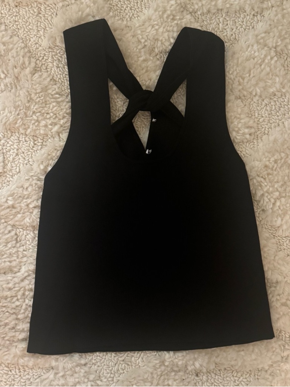 Ribbed Zara Black Top Criss Cross Back